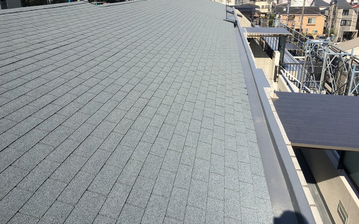 屋根シングル防水　施工完了