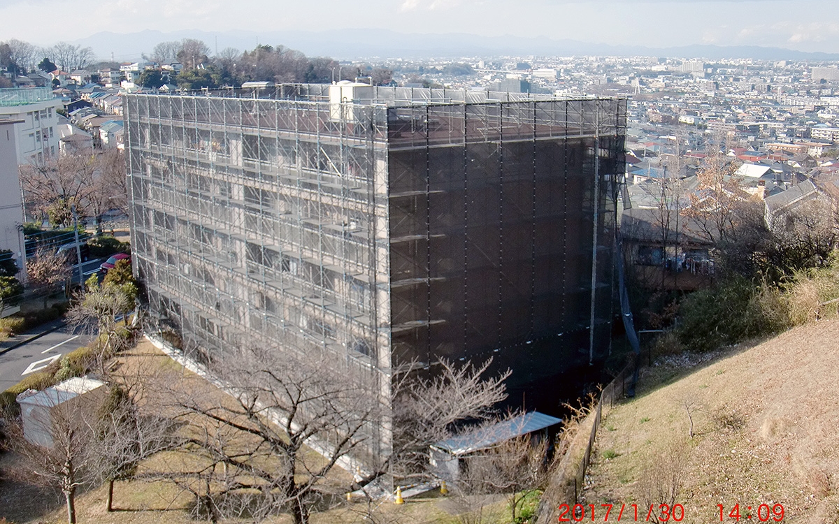 仮設足場　組立完了