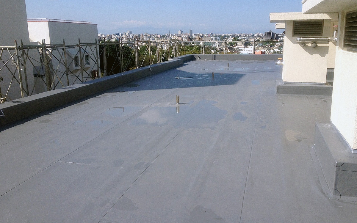 屋上シート防水　施工完了